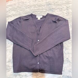 Pendleton Dark Navy Button-Up V-Neck Silk Blend Cardigan Size Medium